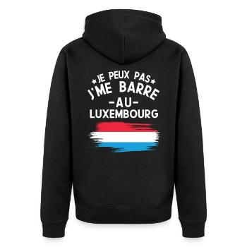 Je Peux Pas J'me Barre Au Luxembourg Vacances - Veste à capuche bio Premium Unisexe - noir - Dos - Nico (187cm)