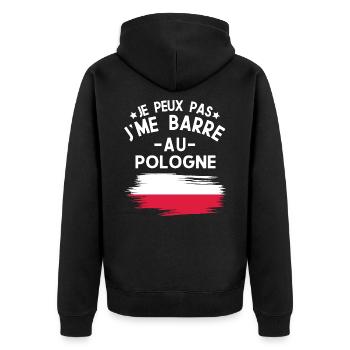 Je Peux Pas J'me Barre Au Pologne Vacances - Veste à capuche bio Premium Unisexe - noir - Dos - Nico (187cm)