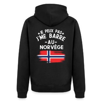 Je Peux Pas J'me Barre Au Norvège Vacances - Veste à capuche bio Premium Unisexe - noir - Dos - Nico (187cm)
