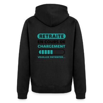 Départ En Retraite Humour Retraite En Cours - Veste à capuche bio Premium Unisexe - noir - Dos - Nico (187cm)
