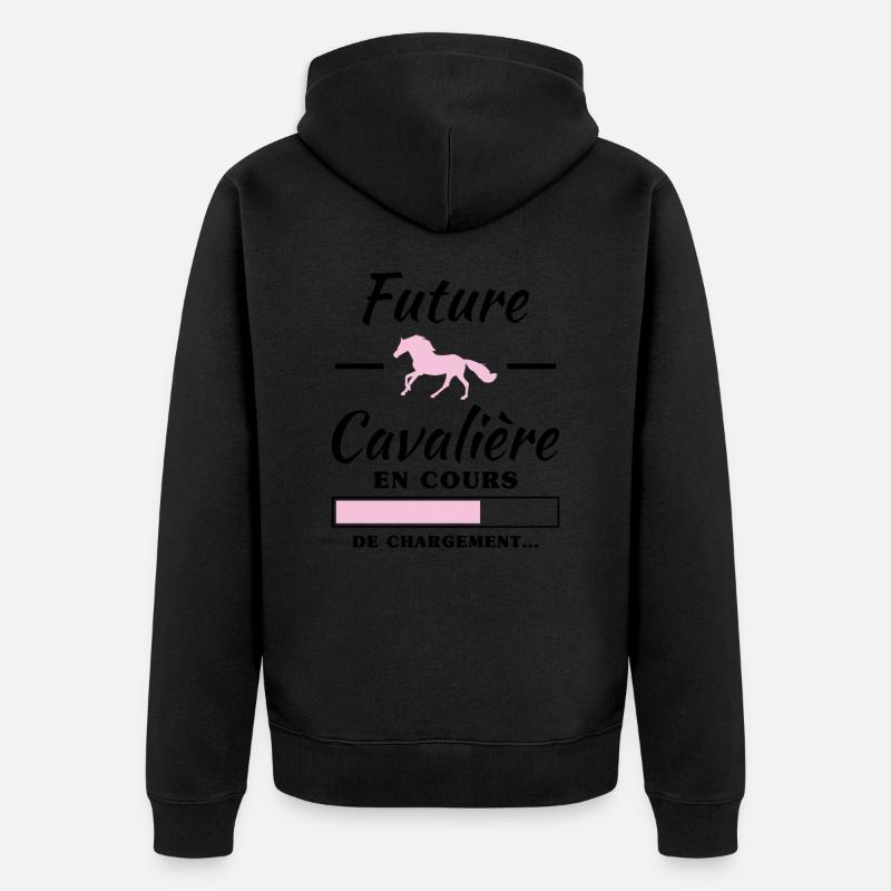 future cavalière - spécial maternité - Veste à capuche bio Premium Unisexe - noir