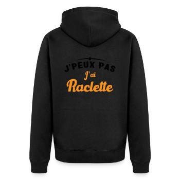 J'peux pas j'ai raclette - Veste à capuche bio Premium Unisexe - noir - Dos - Nico (187cm)