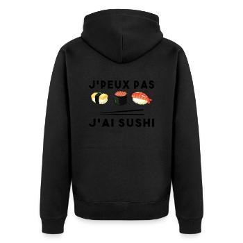 Je peux pas J'ai Sushi Humour Cadeau Drôle Sushis - Veste à capuche bio Premium Unisexe - noir - Dos - Nico (187cm)