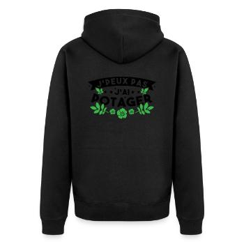 J'Peux pas J'ai Potager Cadeau De Jardinage Drole - Veste à capuche bio Premium Unisexe - noir - Dos - Nico (187cm)
