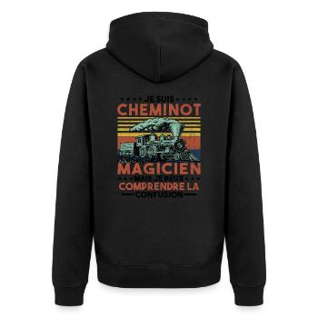 Cheminot Conducteur De Train Chemin De Fer - Veste à capuche bio Premium Unisexe - noir - Dos - Nico (187cm)