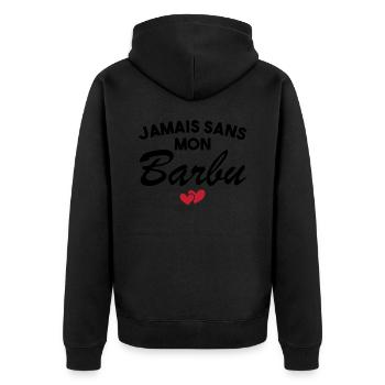 Barbu Assorti Humour Couple Cadeau St Valentin - Veste à capuche bio Premium Unisexe - noir - Dos - Nico (187cm)
