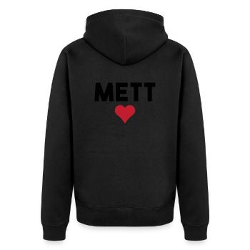 Mett Fleischher Amoureux du Mettigel et de la viande - Veste à capuche bio Premium Unisexe - noir - Dos - Nico (187cm)