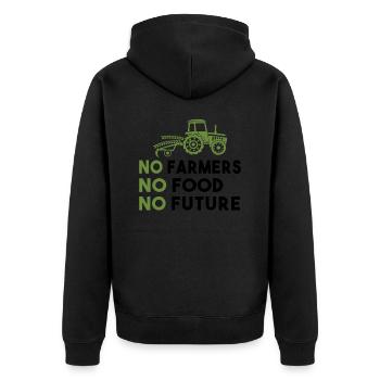 Démo de l’agriculteur Pas d’agriculteurs Pas de nourriture Pas d’avenir Agriculteur - Veste à capuche bio Premium Unisexe - noir - Dos - Nico (187cm)