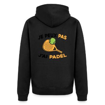 Je Peux Pas J'ai Padel - Veste à capuche bio Premium Unisexe - noir - Dos - Nico (187cm)