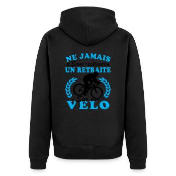 Ein Rentner auf dem Rad Humor Radfahrer im Ruhestand - Unisex Premium Bio Zip Hoodie - Schwarz - Hinten - Nico (187cm)