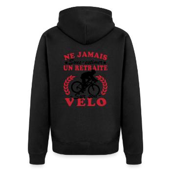 Ein Rentner auf dem Rad Humor Radfahrer im Ruhestand - Unisex Premium Bio Zip Hoodie - Schwarz - Hinten - Nico (187cm)