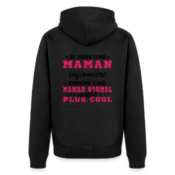 Ich bin eine Krankenschwester - Unisex Premium Bio Zip Hoodie - Schwarz - Hinten - Nico (187cm)