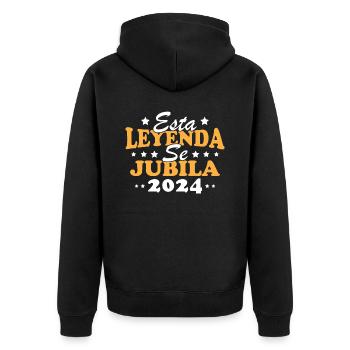 Ruhestandsgeschenke für Rentnerlegende 2024 - Unisex Premium Bio Zip Hoodie - Schwarz - Hinten - Nico (187cm)