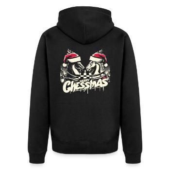 Merry Chessmas Chess Christmas - Unisex Premium Organic Zip Hoodie - black - Back - Nico (187cm)