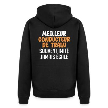 Jamais égalé Meilleur Conducteur De Train - Veste à capuche bio Premium Unisexe - noir - Dos - Nico (187cm)