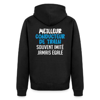 Jamais égalé Meilleur Conducteur De Train - Veste à capuche bio Premium Unisexe - noir - Dos - Nico (187cm)