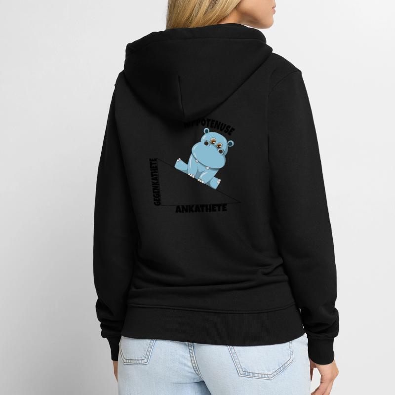 Math Hippotenuse Angular Function Hypotenuse Hippo Unisex Premium Organic Zip Hoodie