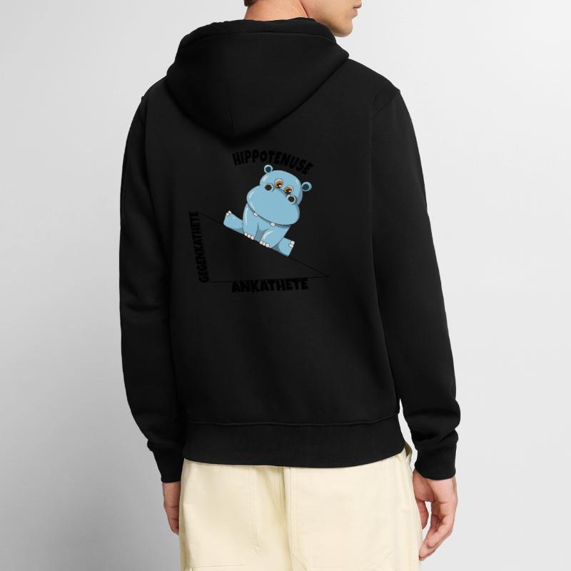 Math Hippotenuse Angular Function Hypotenuse Hippo Unisex Premium Organic Zip Hoodie
