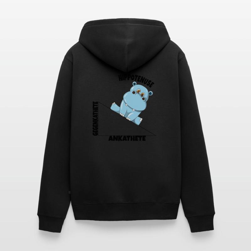 Math Hippotenuse Angular Function Hypotenuse Hippo Unisex Premium Organic Zip Hoodie