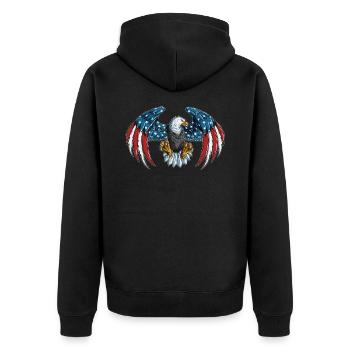 Aigle aux couleurs américaines Flag USA America - Veste à capuche bio Premium Unisexe - noir - Dos - Nico (187cm)