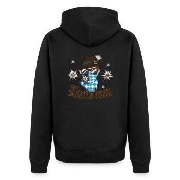 Traditional costumes Bavaria Southern Germany Dirndl Lausbua - Unisex Premium Organic Zip Hoodie - black - Back - Nico (187cm)