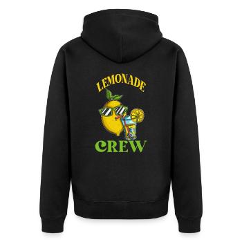 Zitronen Crew Limo Zitronengeschenk Lemon Fan - Unisex Premium Bio Zip Hoodie - Schwarz - Hinten - Nico (187cm)