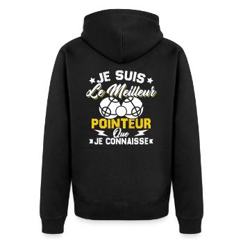 Je Suis Le Meilleur Pointeur Que Je Connaisse - Veste à capuche bio Premium Unisexe - noir - Dos - Nico (187cm)
