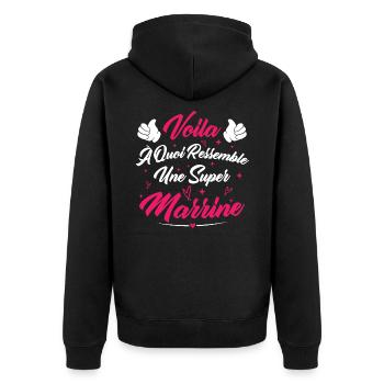 Voilà à quoi ressemble une super marraine - Veste à capuche bio Premium Unisexe - noir - Dos - Nico (187cm)