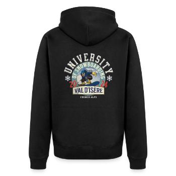 University of snowboarding - Unisex Premium Organic Zip Hoodie - black - Back - Nico (187cm)