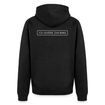 Ich gehöhre zur Band - Unisex Premium Bio Zip Hoodie - Schwarz - Hinten - Nico (187cm)