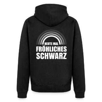 Heute mal fröhliches schwarz Gothic Goth Sarkasmus - Unisex Premium Bio Zip Hoodie - Schwarz - Hinten - Nico (187cm)
