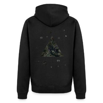 Dreieck Universum Planet Malerei hipster Geschenk - Unisex Premium Bio Zip Hoodie - Schwarz - Hinten - Nico (187cm)