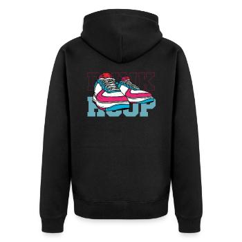 AF1 Sneaker Hoop Dunk - Unisex Premium Bio Zip Hoodie - Schwarz - Hinten - Nico (187cm)