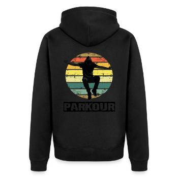 Parkour - Veste à capuche bio Premium Unisexe - noir - Dos - Nico (187cm)