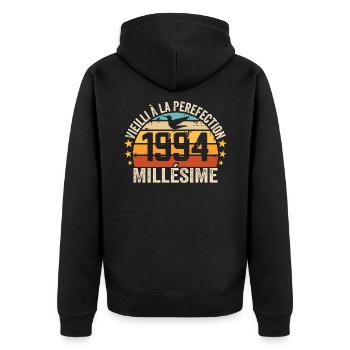 Millésime 1994 Cadeau D’anniversaire Rétro 1994 - Veste à capuche bio Premium Unisexe - noir - Dos - Nico (187cm)