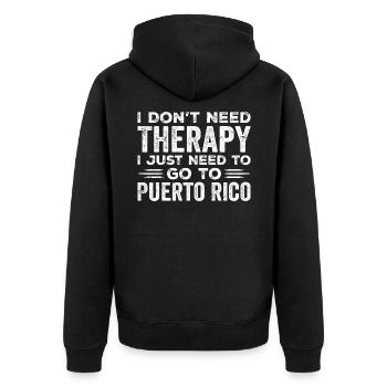 I Don't Need Therapy I Just Need Go To Puerto Rico - Veste à capuche bio Premium Unisexe - noir - Dos - Nico (187cm)