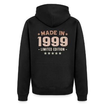 Made In 1999 Cadeau Anniversaire 1999 Vintage 1999 - Veste à capuche bio Premium Unisexe - noir - Dos - Nico (187cm)
