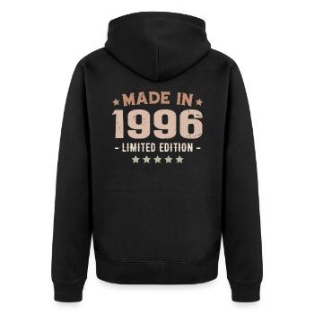 Made in 1996 Birthday Gift 1996 Vintage 1996 - Unisex Premium Organic Zip Hoodie - black - Back - Nico (187cm)