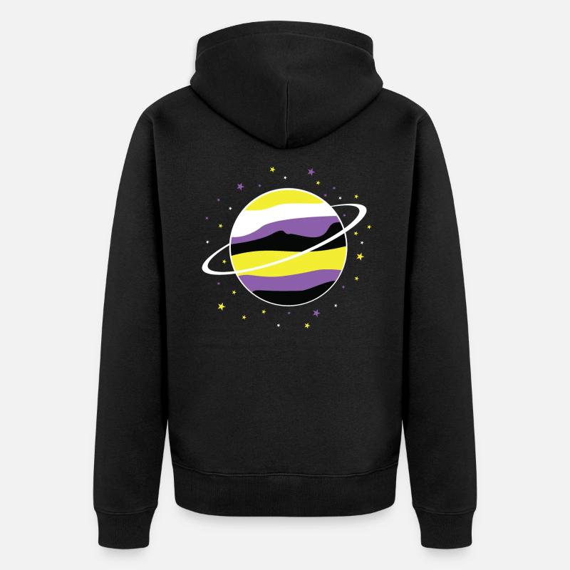 Nonbinary Planet Nonbinary Pride - Unisex Premium Organic Zip Hoodie - black