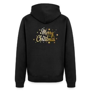 Merry Christmas - Unisex Premium Organic Zip Hoodie - black - Back - Nico (187cm)