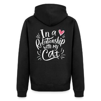 Cute cat design for cat lovers - Unisex Premium Organic Zip Hoodie - black - Back - Nico (187cm)