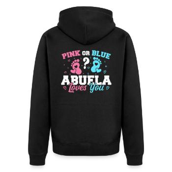 Pink Or Blue Abuela Loves You - Abuela Grandma - Veste à capuche bio Premium Unisexe - noir - Dos - Nico (187cm)