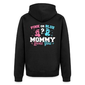 Pink Or Blue Mommy Loves You - Gender reveal Mommy - Veste à capuche bio Premium Unisexe - noir - Dos - Nico (187cm)