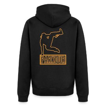 Parkour - Unisex Premium Organic Zip Hoodie - black - Back - Nico (187cm)