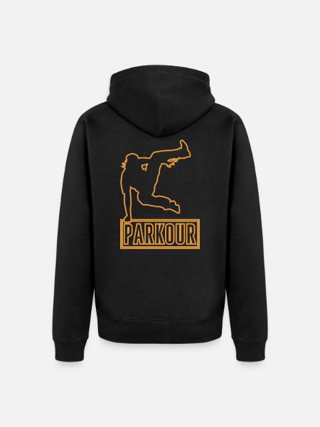 Parkour - Unisex Premium Organic Zip Hoodie - black