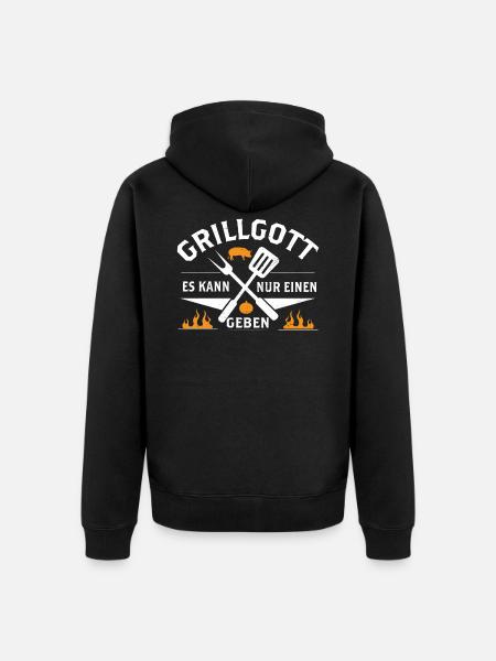 Grillgott - Unisex Premium Bio Zip Hoodie - Schwarz