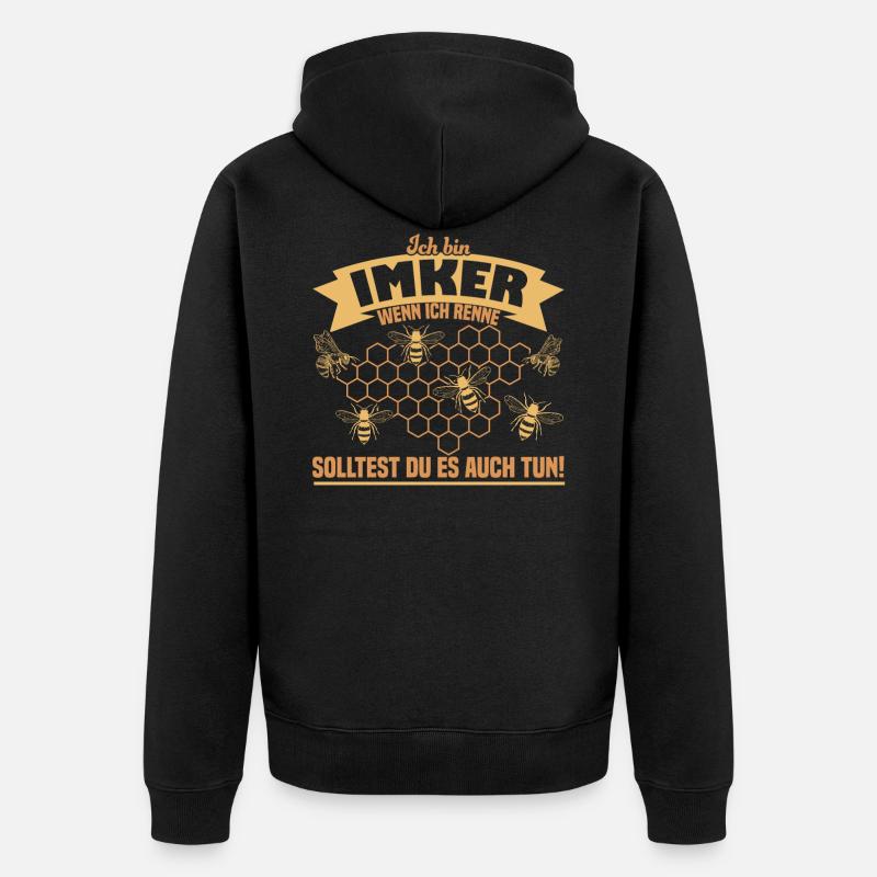Ich bin Imker - Unisex Premium Bio Zip Hoodie - Schwarz