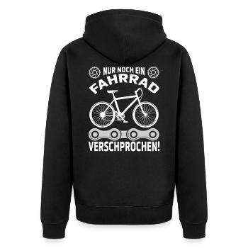 Nur noch ein Fahrrad - Unisex Premium Bio Zip Hoodie - Schwarz - Hinten - Nico (187cm)