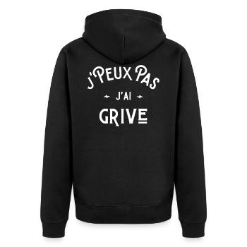je peux pas j'ai grive cadeau humour citations - Veste à capuche bio Premium Unisexe - noir - Dos - Nico (187cm)