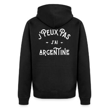 je peux pas j'ai Argentine idée cadeau humour - Veste à capuche bio Premium Unisexe - noir - Dos - Nico (187cm)
